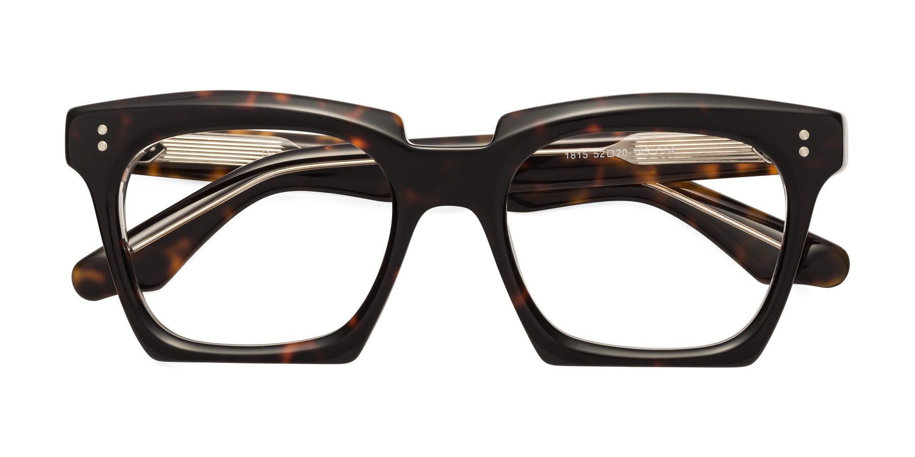 Folded Front of Donnie in Tortoise-Clear with Clear Blue Light Blocking Lenses