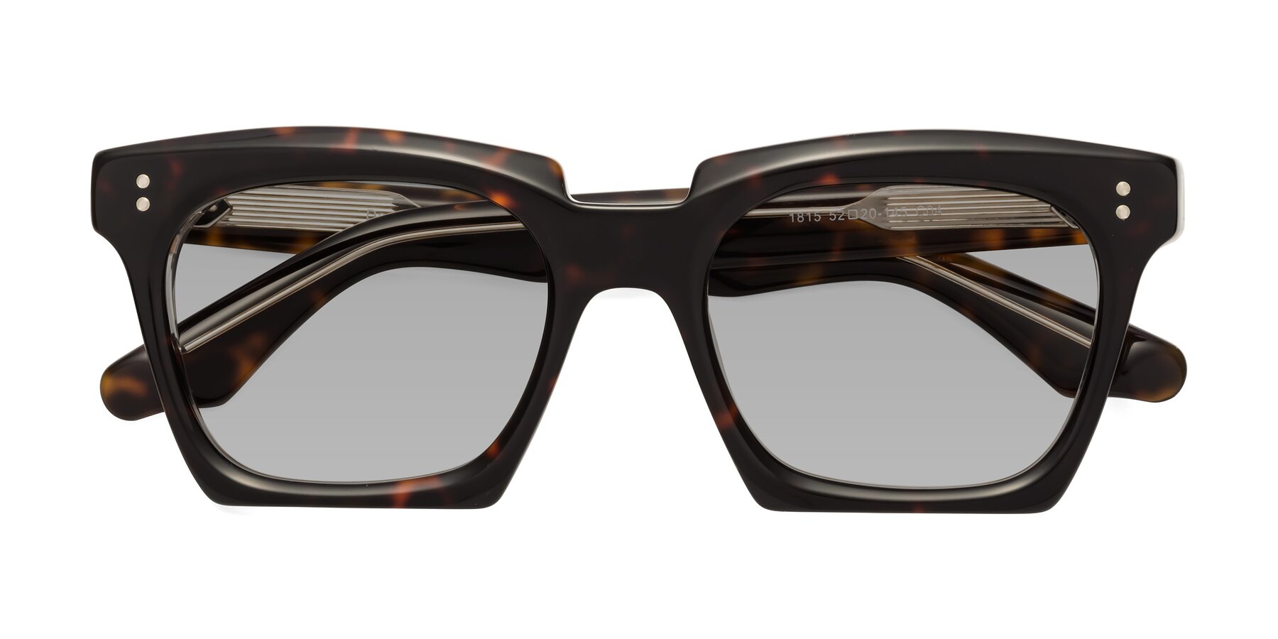 Folded Front of Donnie in Tortoise-Clear with Light Gray Tinted Lenses