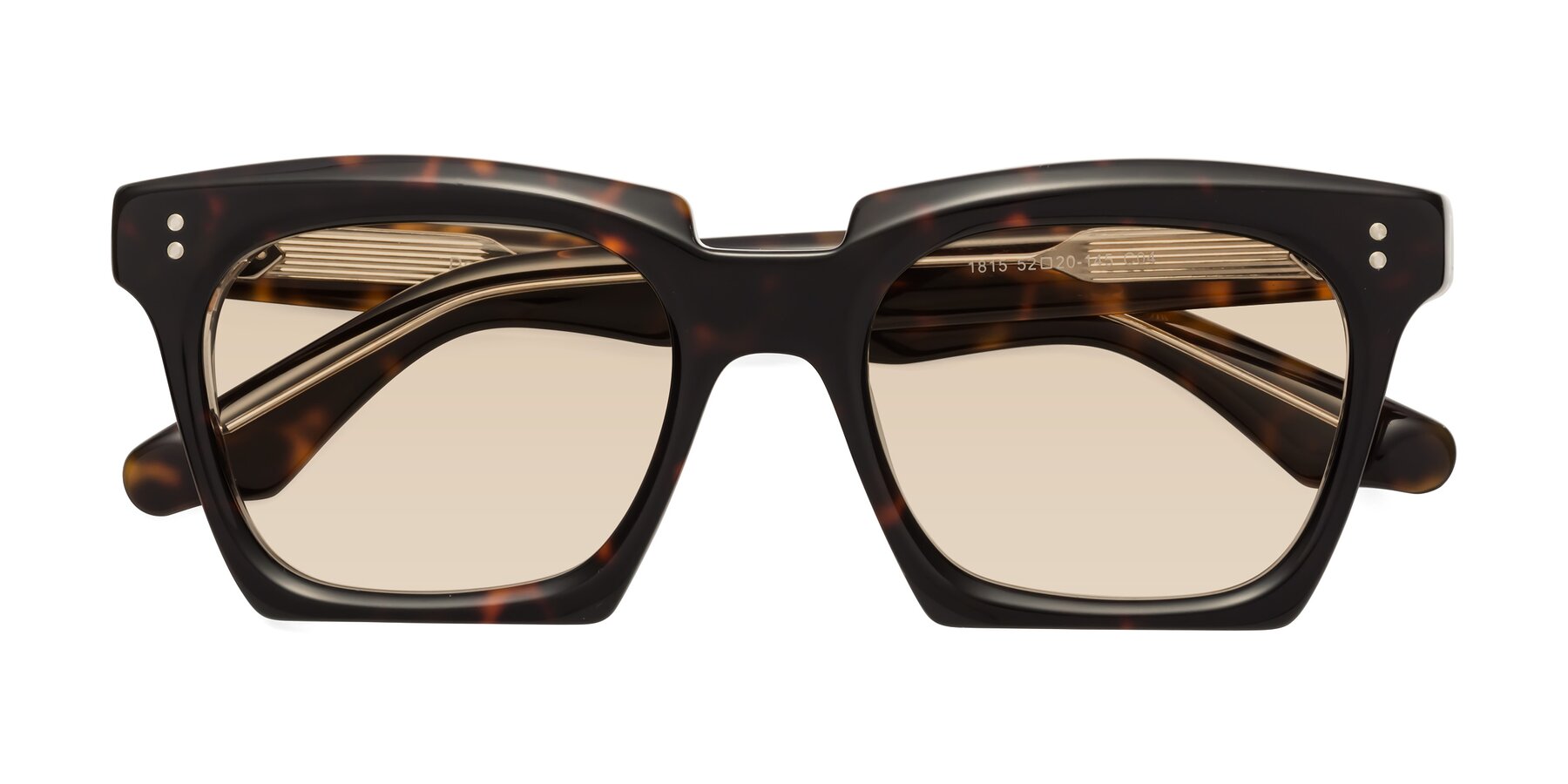 Folded Front of Donnie in Tortoise-Clear with Light Brown Tinted Lenses
