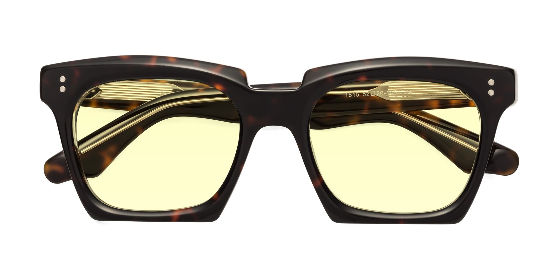 Folded Front of Donnie in Tortoise-Clear with Light Yellow Tinted Lenses