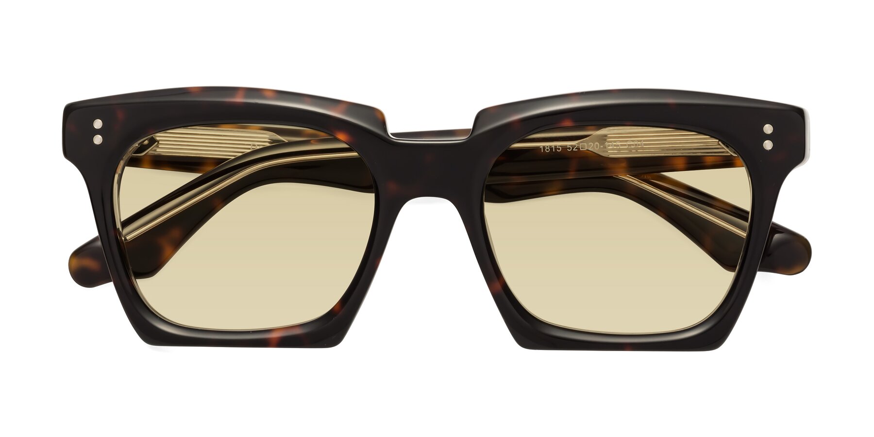 Folded Front of Donnie in Tortoise-Clear with Light Champagne Tinted Lenses