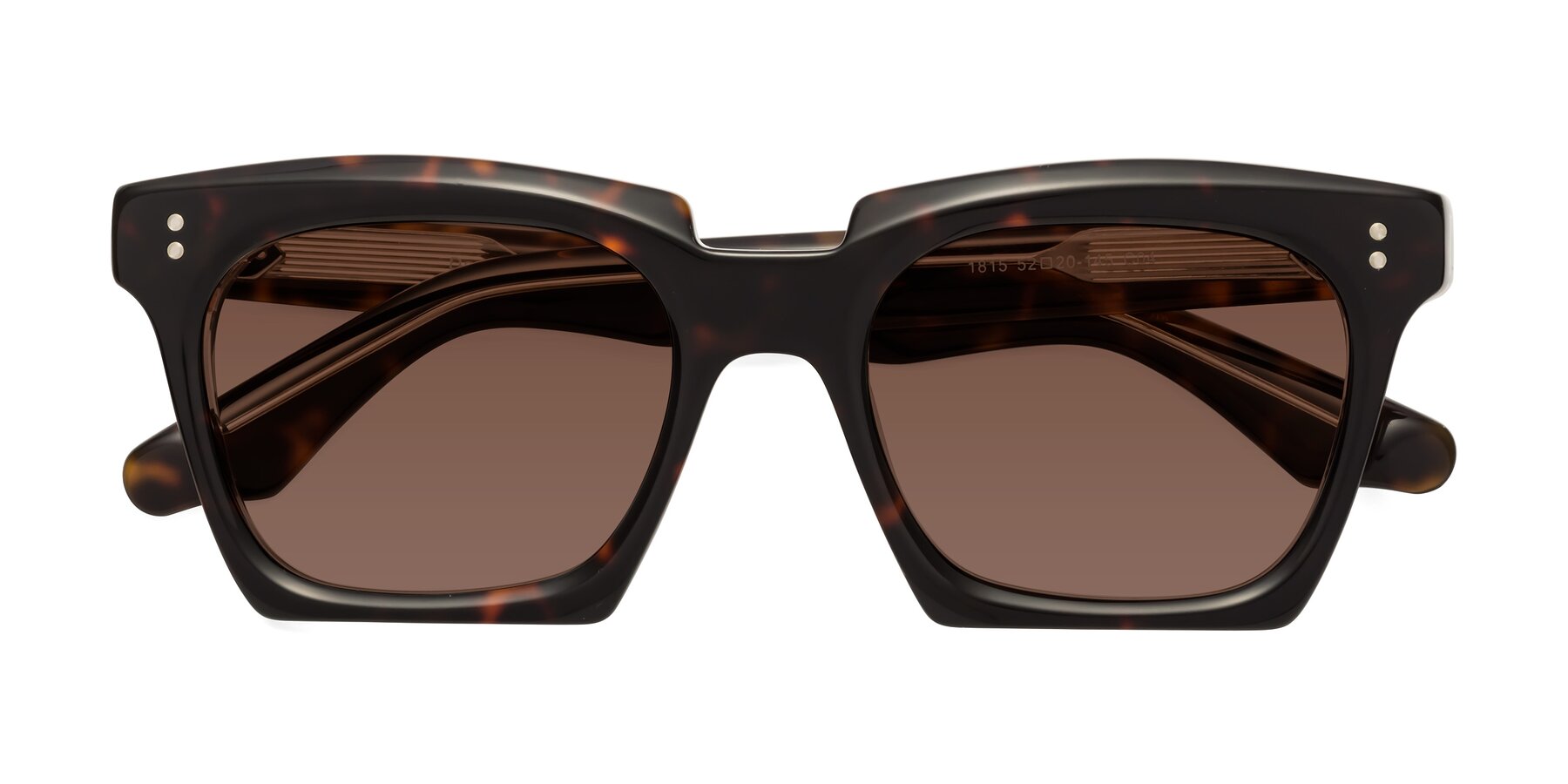 Folded Front of Donnie in Tortoise-Clear with Brown Tinted Lenses