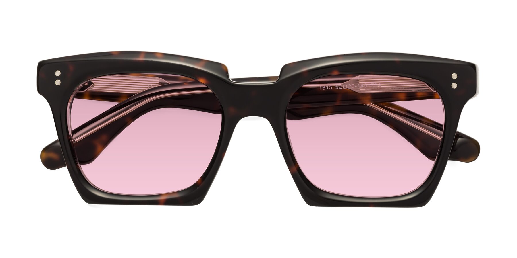 Folded Front of Donnie in Tortoise-Clear with Light Wine Tinted Lenses