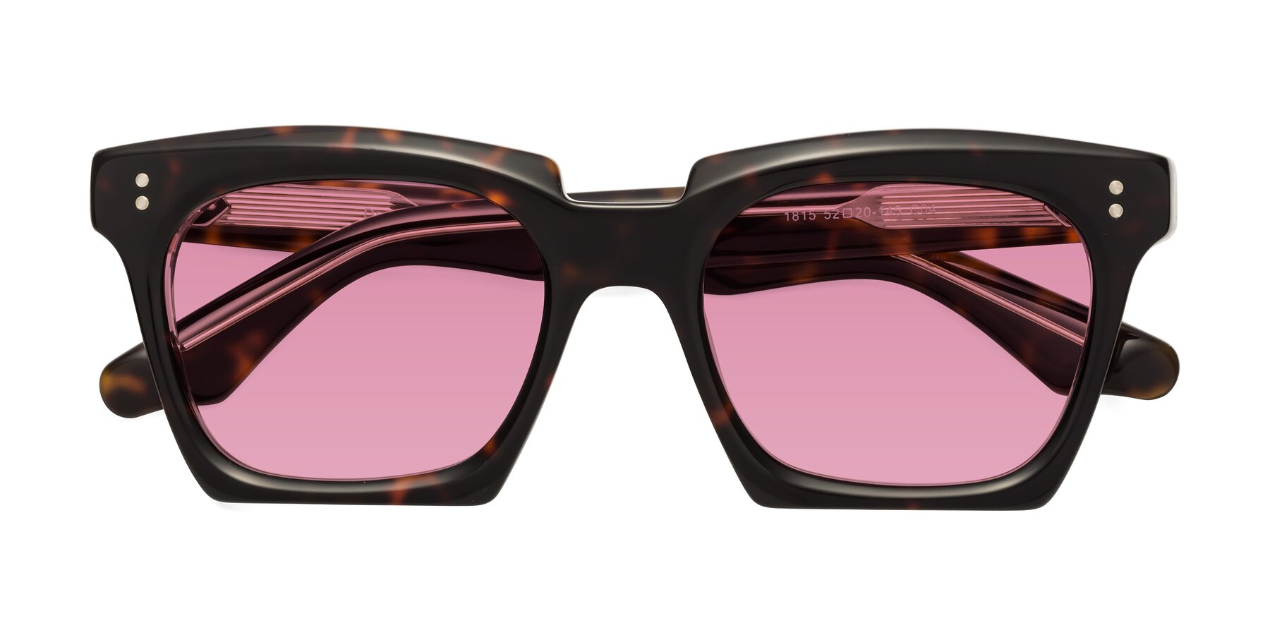 Folded Front of Donnie in Tortoise-Clear with Medium Wine Tinted Lenses