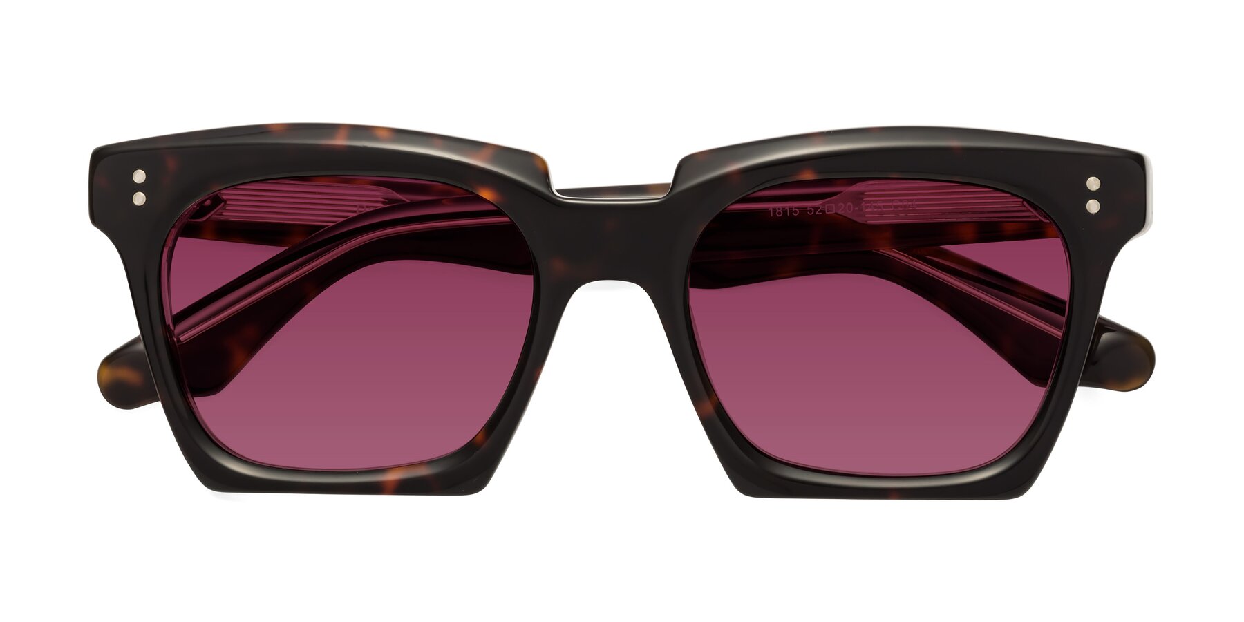 Folded Front of Donnie in Tortoise-Clear with Wine Tinted Lenses