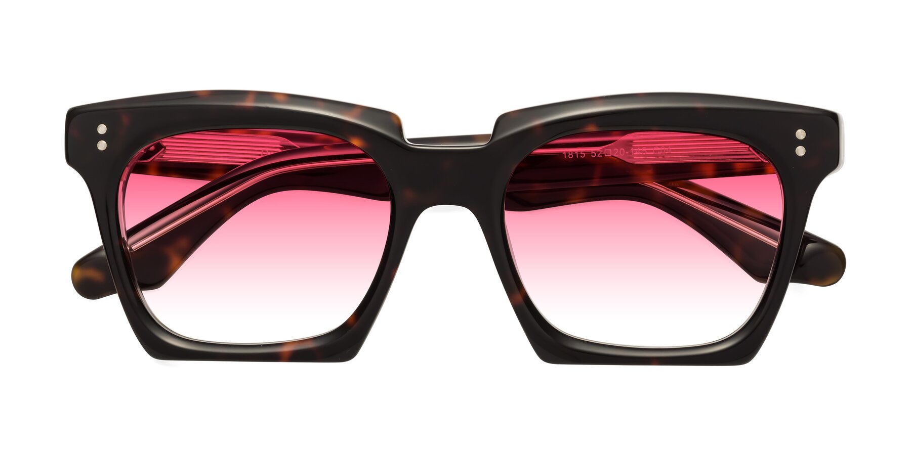 Folded Front of Donnie in Tortoise-Clear with Pink Gradient Lenses