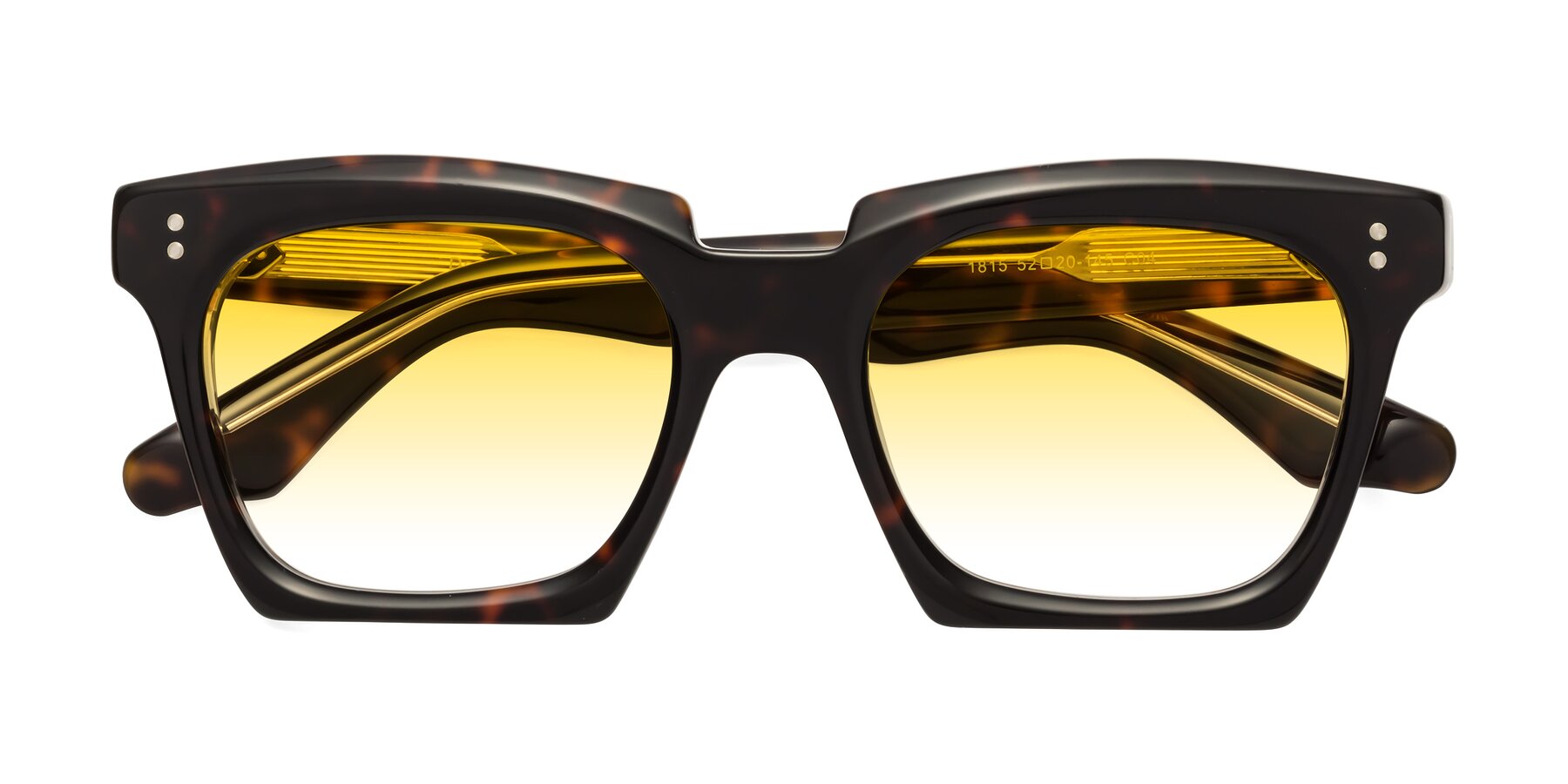 Folded Front of Donnie in Tortoise-Clear with Yellow Gradient Lenses