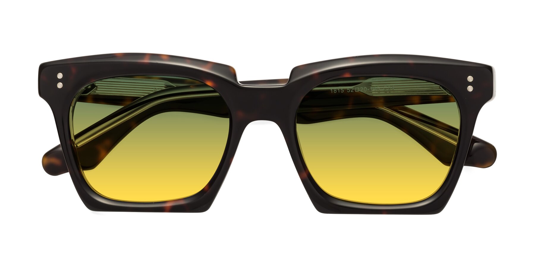 Folded Front of Donnie in Tortoise-Clear with Green / Yellow Gradient Lenses