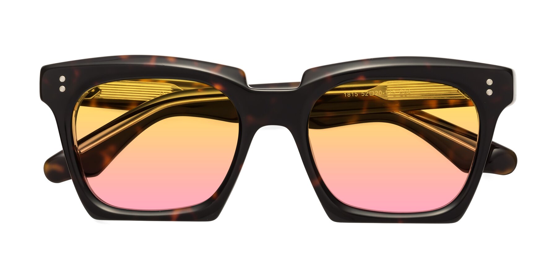 Folded Front of Donnie in Tortoise-Clear with Yellow / Pink Gradient Lenses