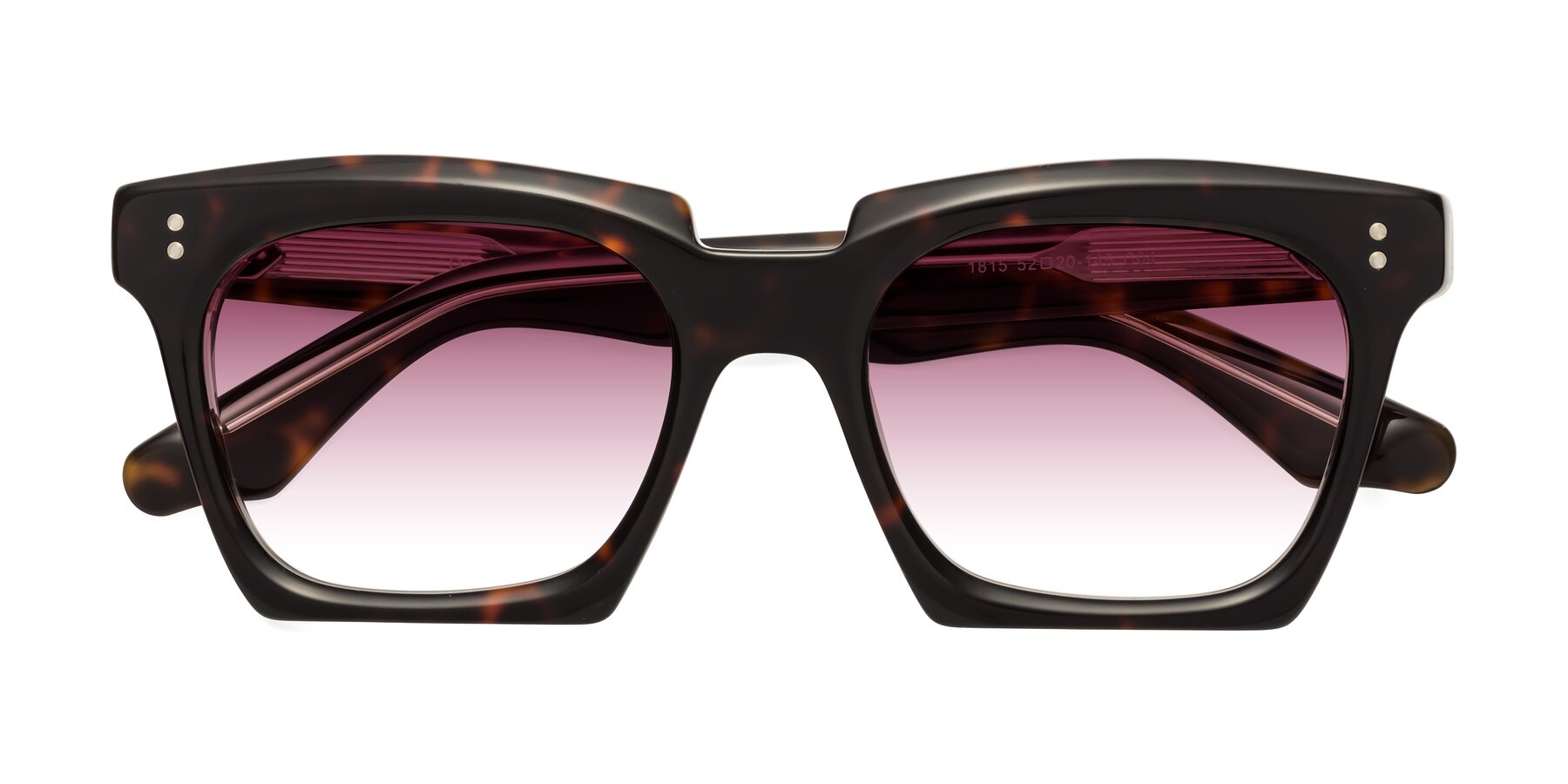 Folded Front of Donnie in Tortoise-Clear with Wine Gradient Lenses