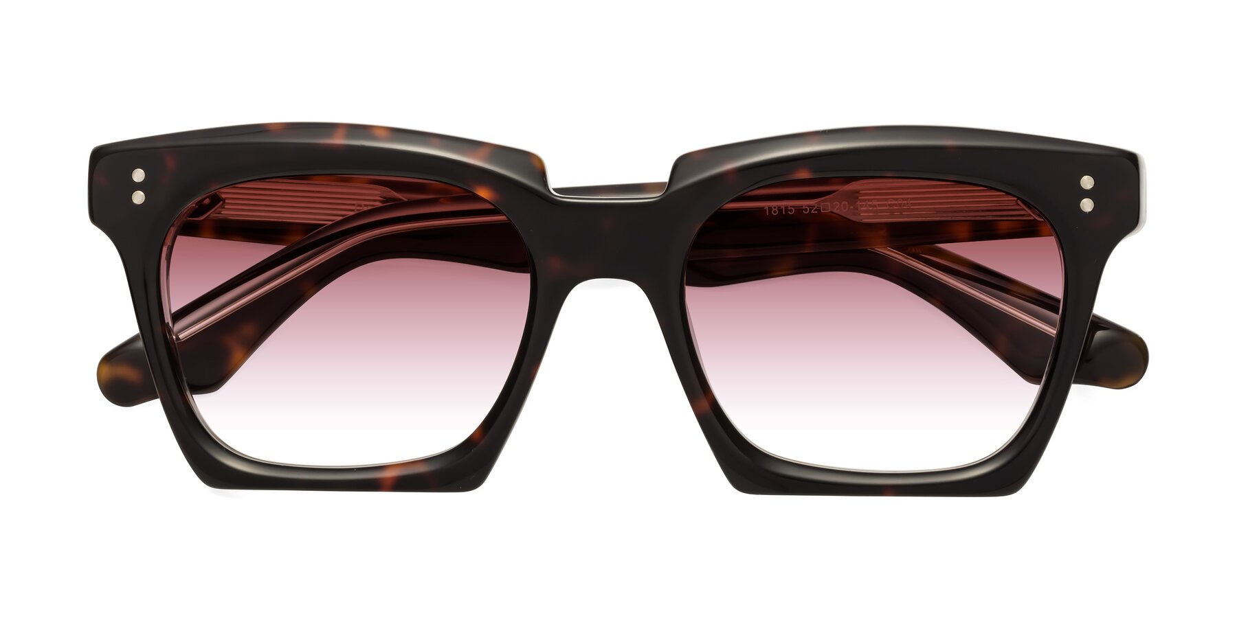 Folded Front of Donnie in Tortoise-Clear with Garnet Gradient Lenses