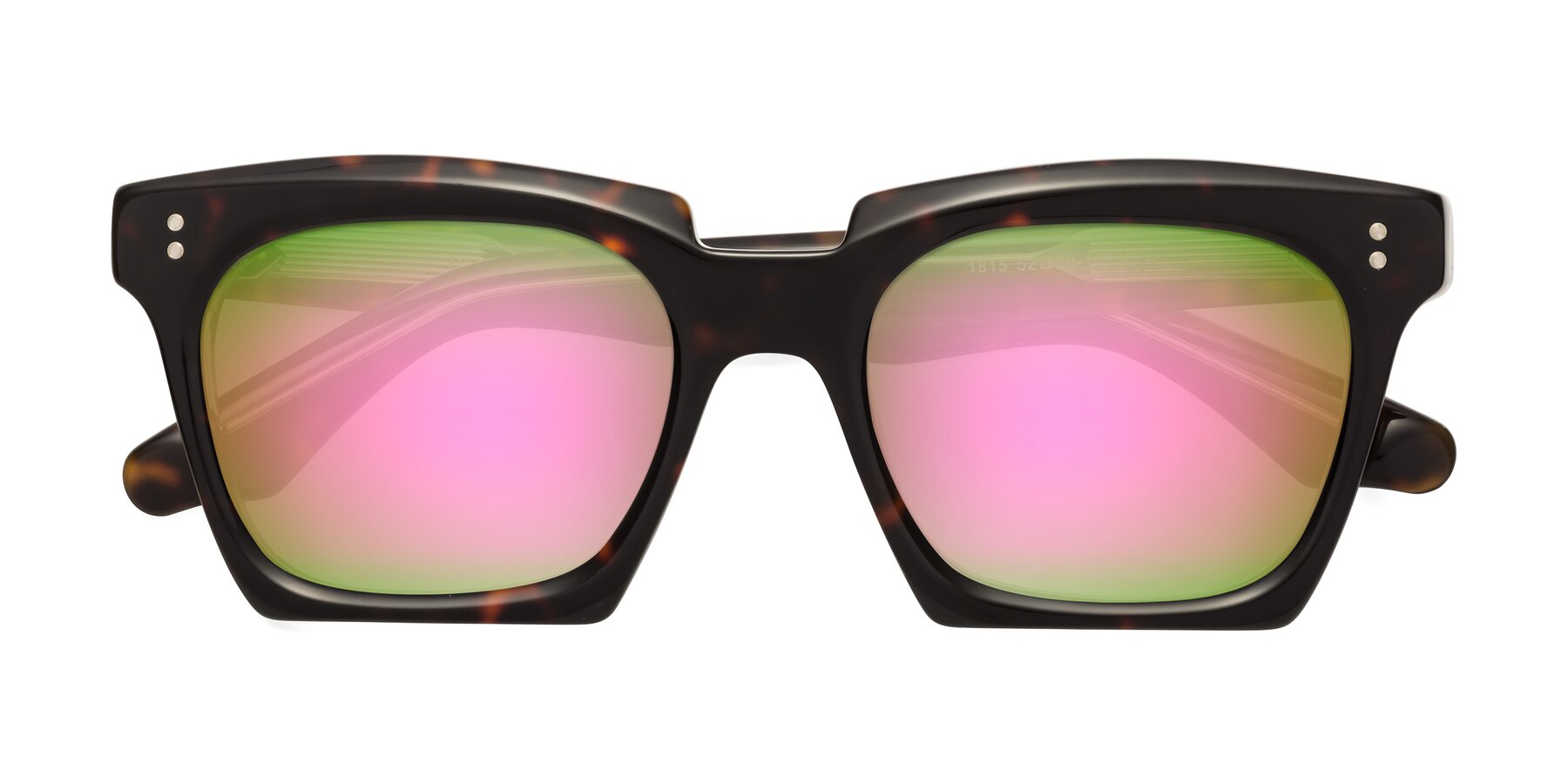 Folded Front of Donnie in Tortoise-Clear with Pink Mirrored Lenses