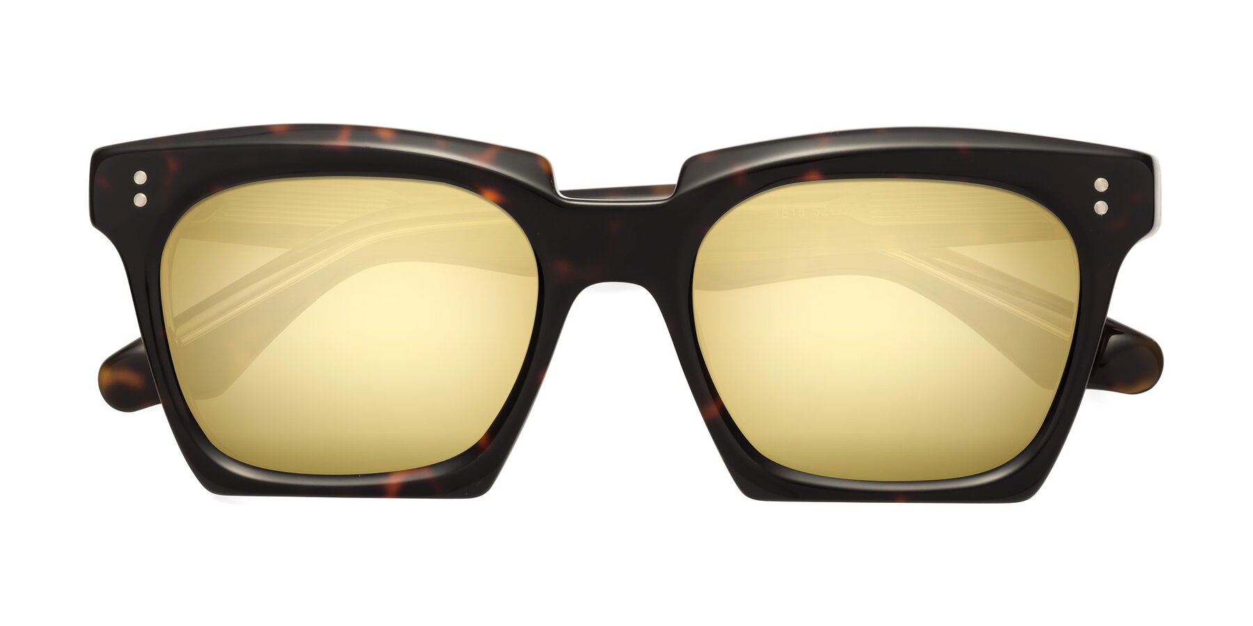 Folded Front of Donnie in Tortoise-Clear with Gold Mirrored Lenses