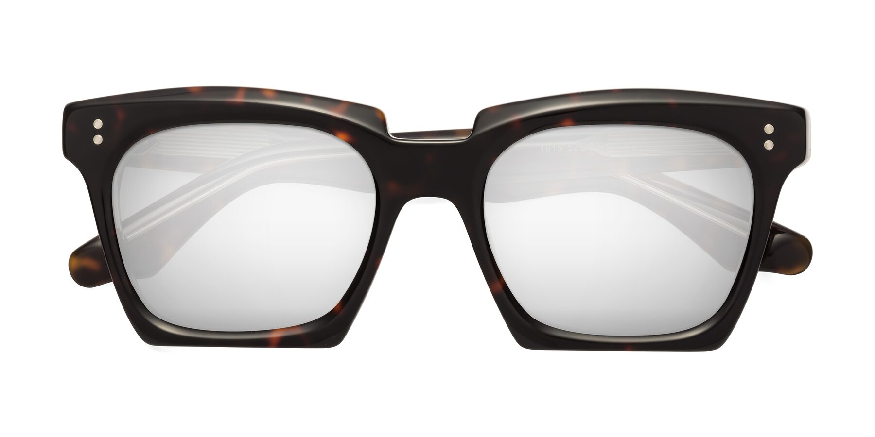 Folded Front of Donnie in Tortoise-Clear with Silver Mirrored Lenses
