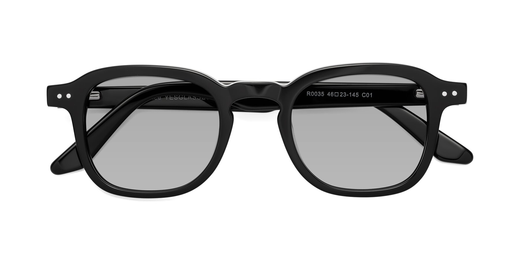 Folded Front of Nice in Black with Light Gray Tinted Lenses