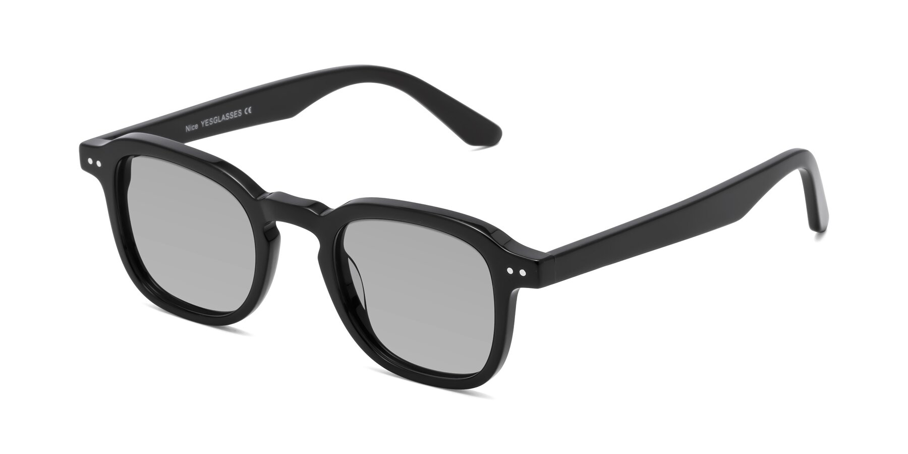 Angle of Nice in Black with Light Gray Tinted Lenses