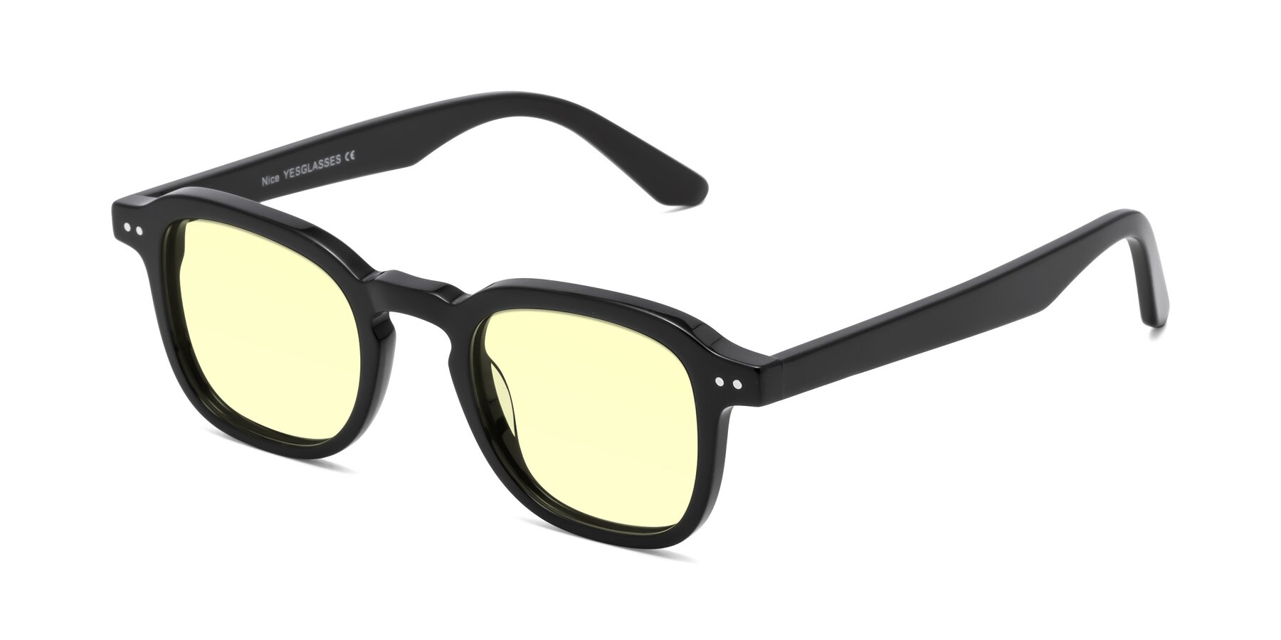 Angle of Nice in Black with Light Yellow Tinted Lenses