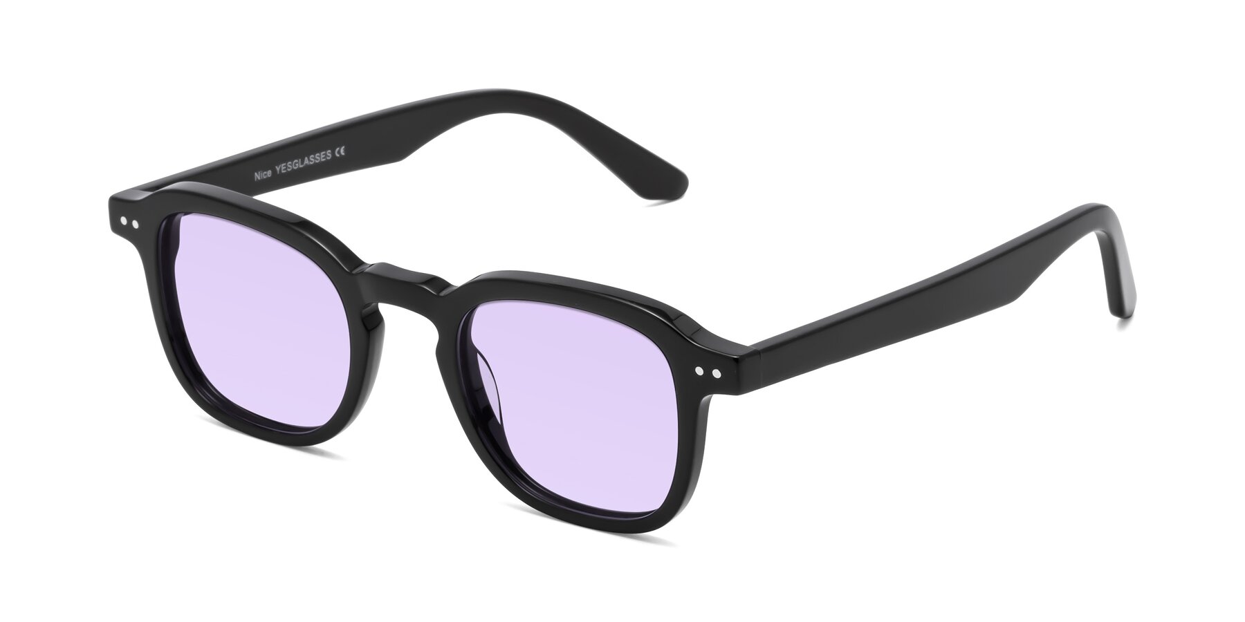 Angle of Nice in Black with Light Purple Tinted Lenses