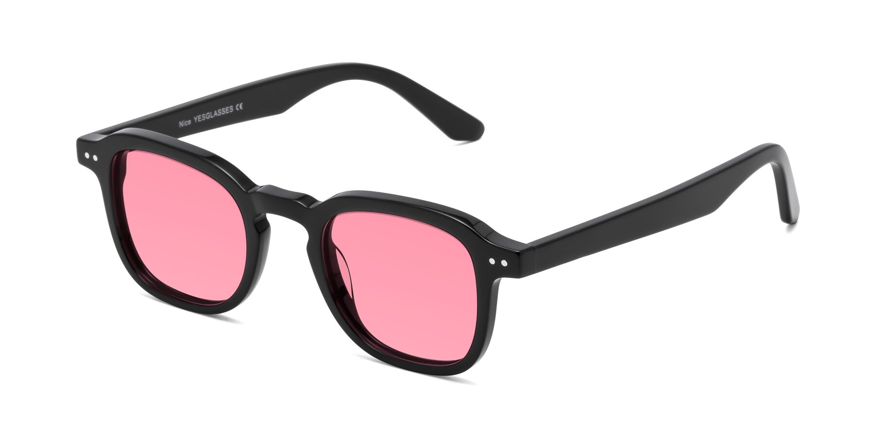 Angle of Nice in Black with Pink Tinted Lenses