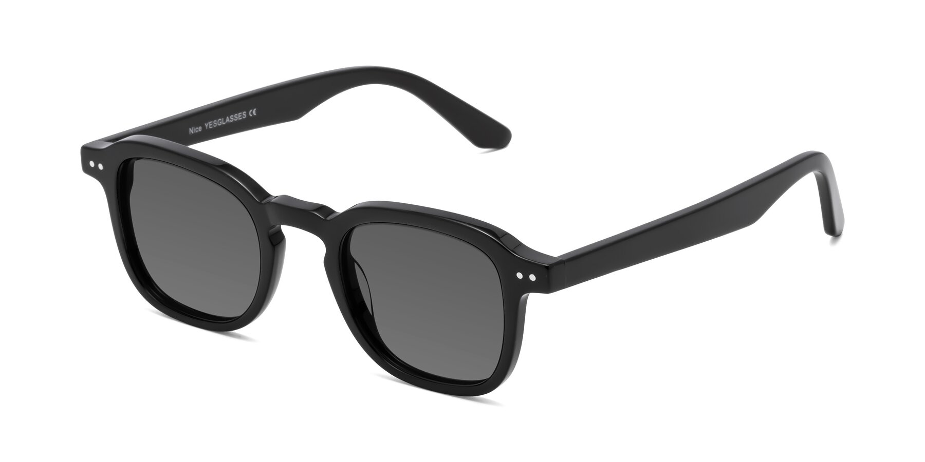 Angle of Nice in Black with Medium Gray Tinted Lenses