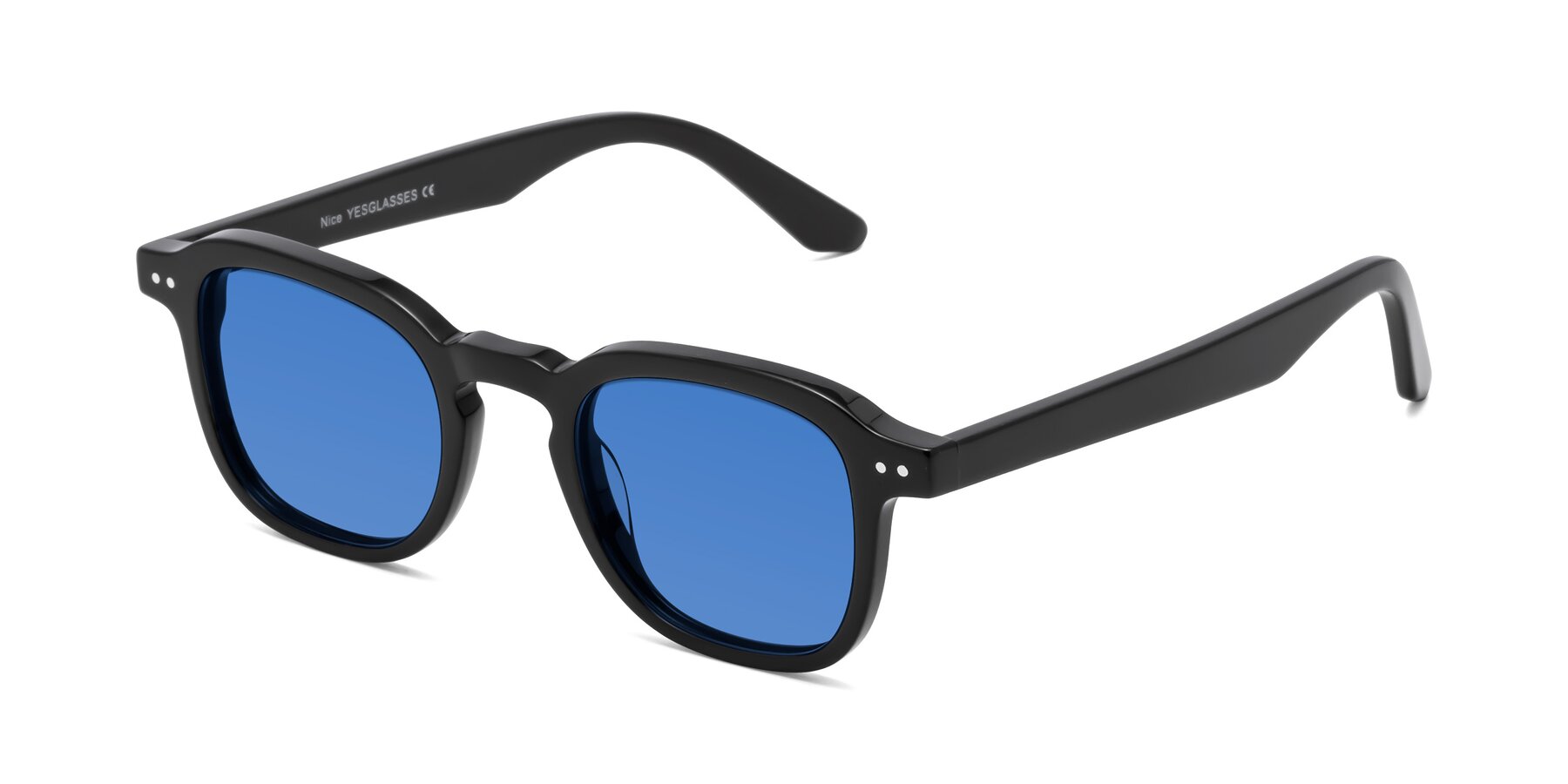 Angle of Nice in Black with Blue Tinted Lenses