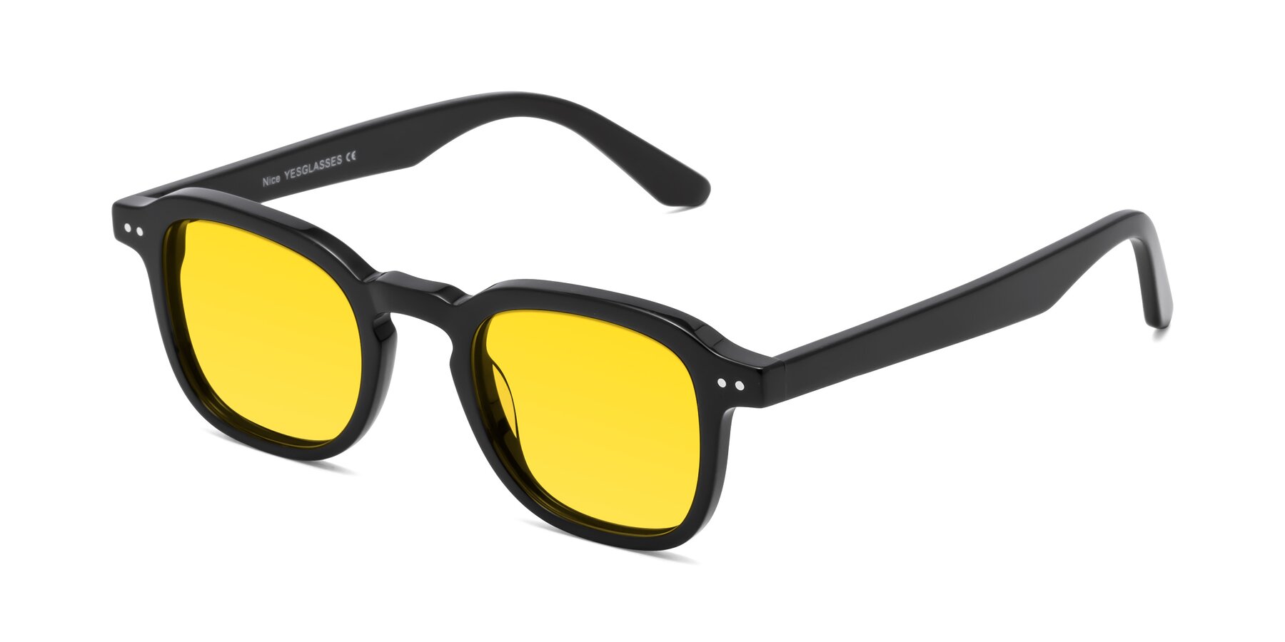 Angle of Nice in Black with Yellow Tinted Lenses