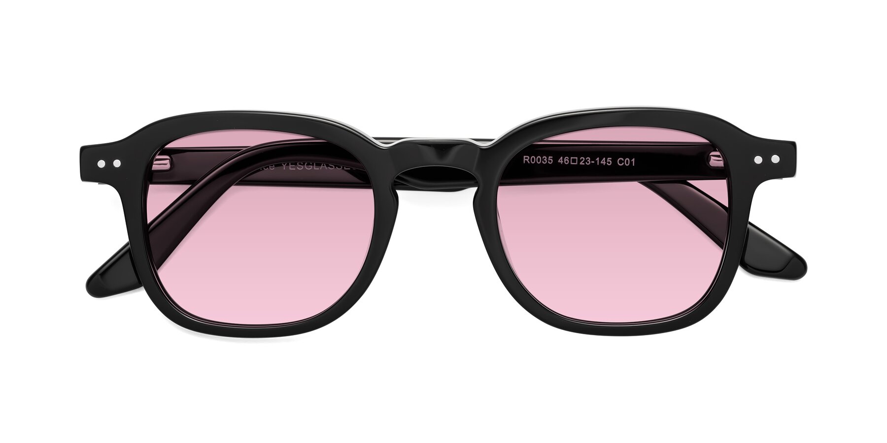 Folded Front of Nice in Black with Light Wine Tinted Lenses