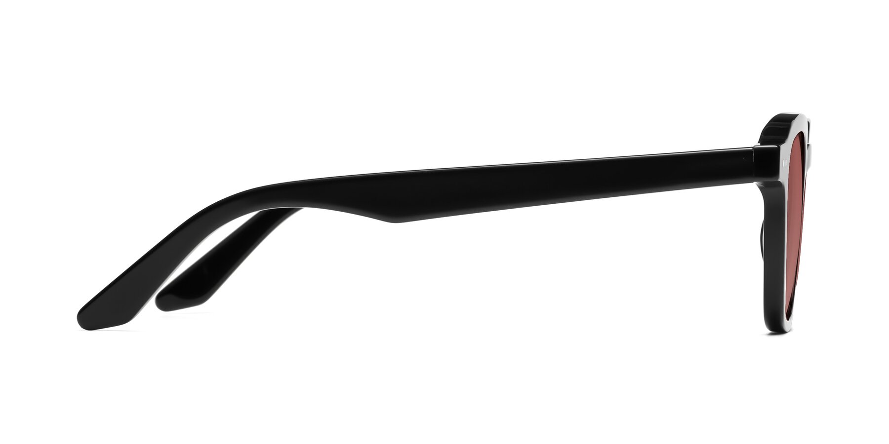 Side of Nice in Black with Garnet Tinted Lenses