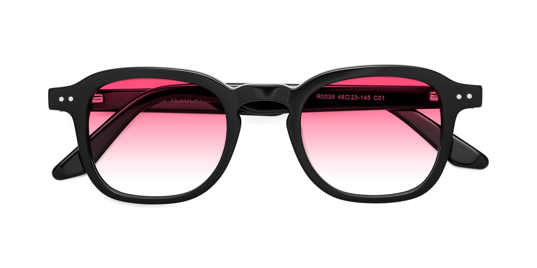 Folded Front of Nice in Black with Pink Gradient Lenses