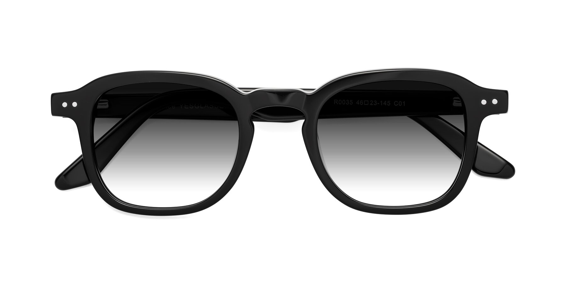 Folded Front of Nice in Black with Gray Gradient Lenses