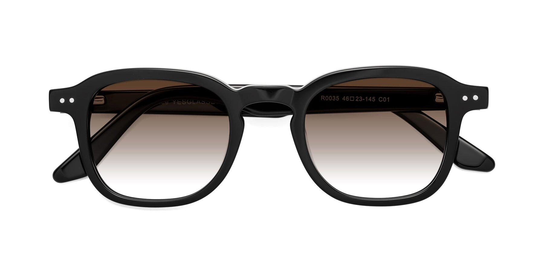 Folded Front of Nice in Black with Brown Gradient Lenses
