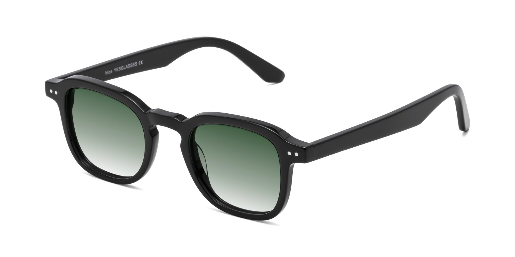 Angle of Nice in Black with Green Gradient Lenses