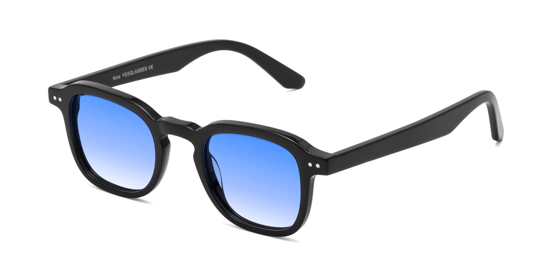 Angle of Nice in Black with Blue Gradient Lenses