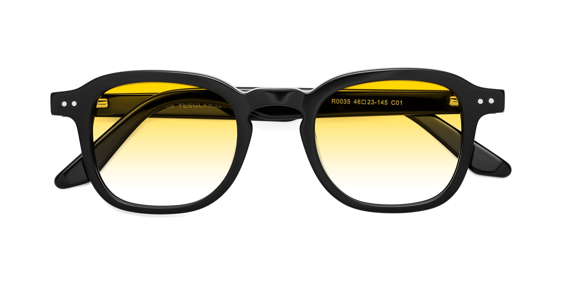 Folded Front of Nice in Black with Yellow Gradient Lenses