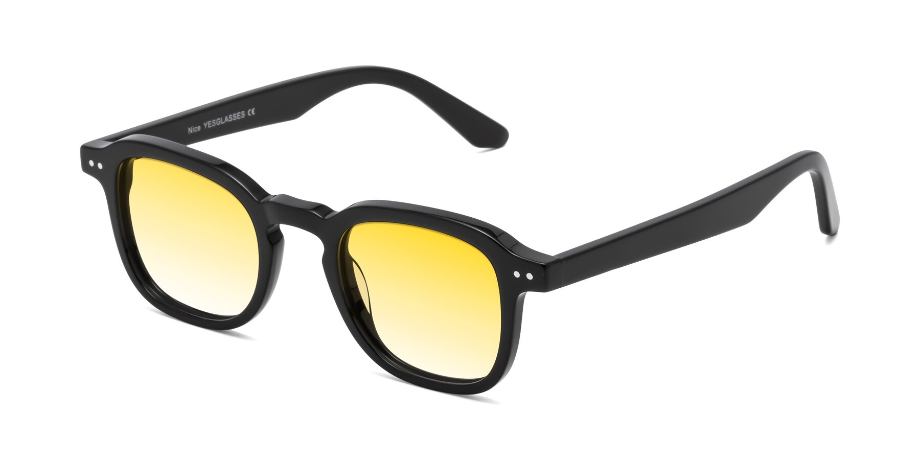 Angle of Nice in Black with Yellow Gradient Lenses