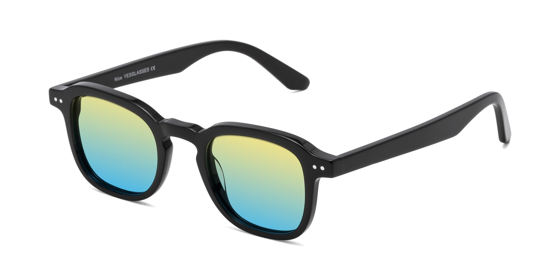 Angle of Nice in Black with Yellow / Blue Gradient Lenses