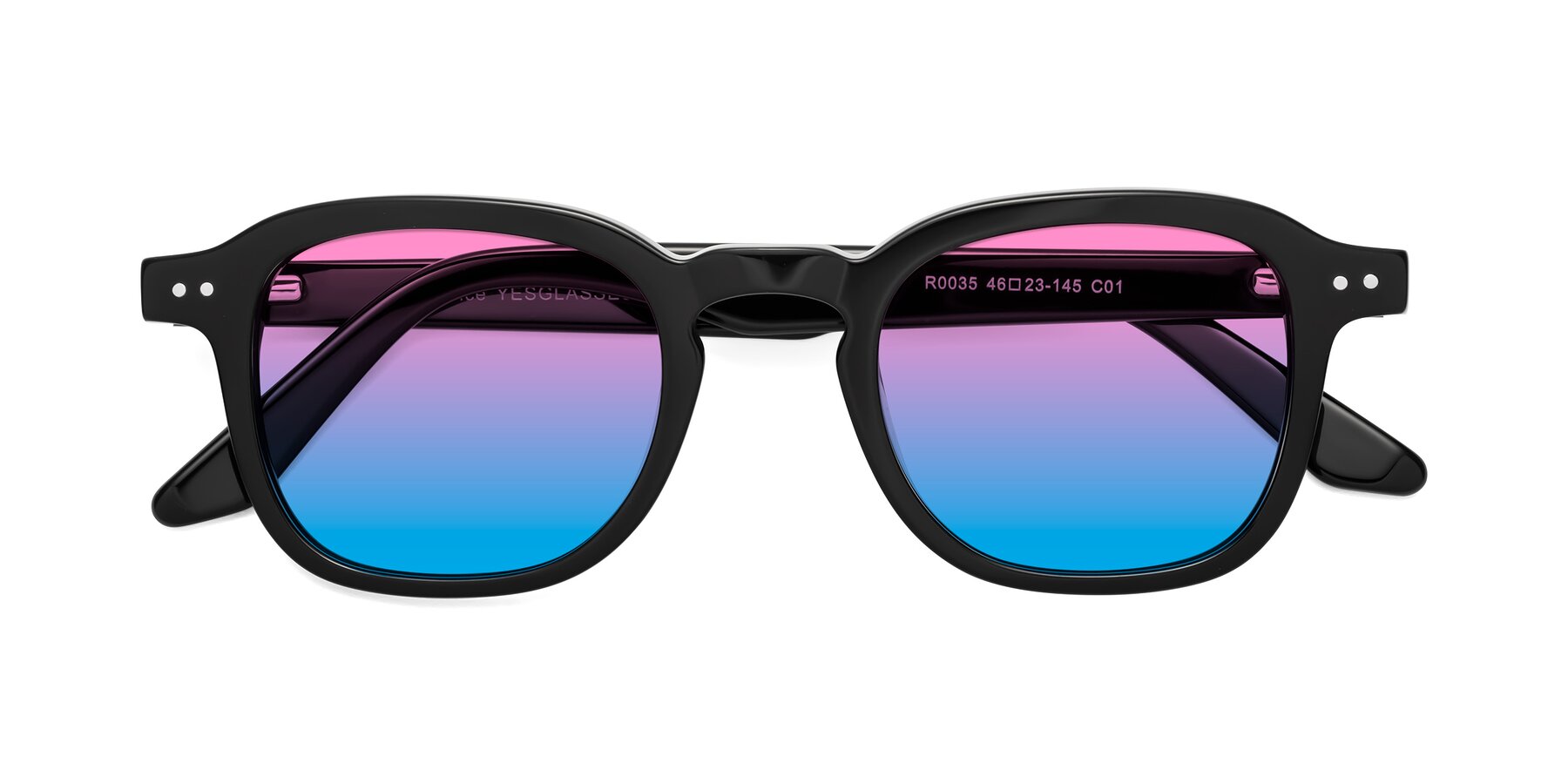 Folded Front of Nice in Black with Pink / Blue Gradient Lenses