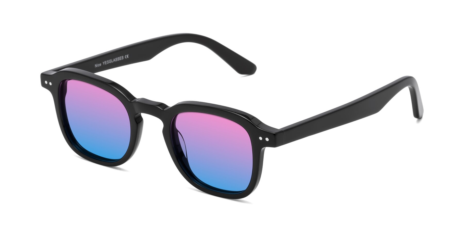 Angle of Nice in Black with Pink / Blue Gradient Lenses