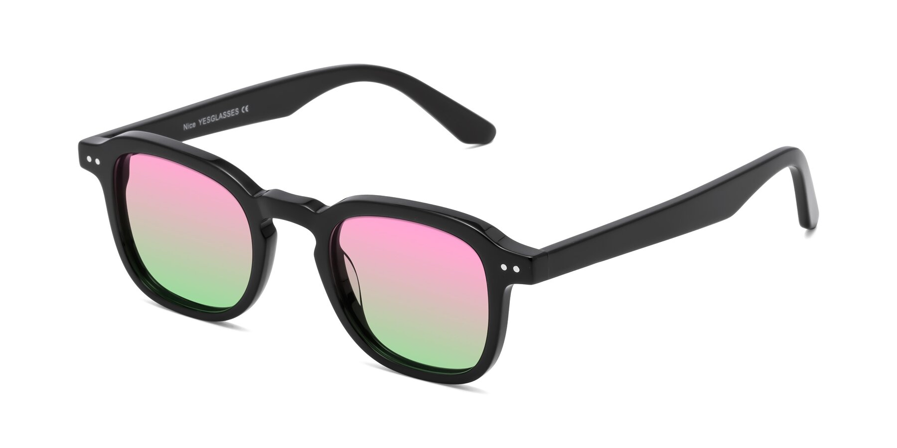 Angle of Nice in Black with Pink / Green Gradient Lenses