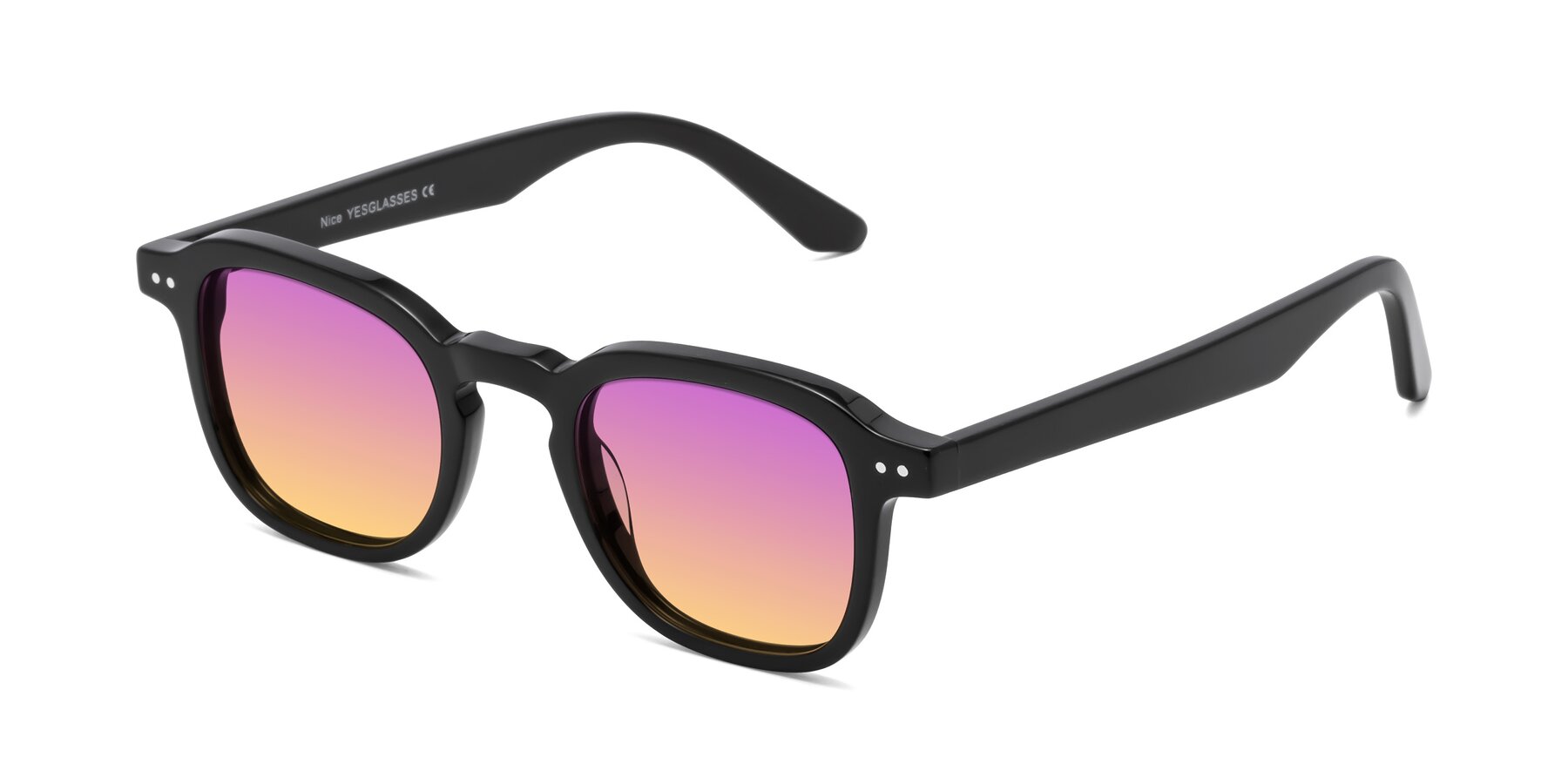Angle of Nice in Black with Purple / Yellow Gradient Lenses