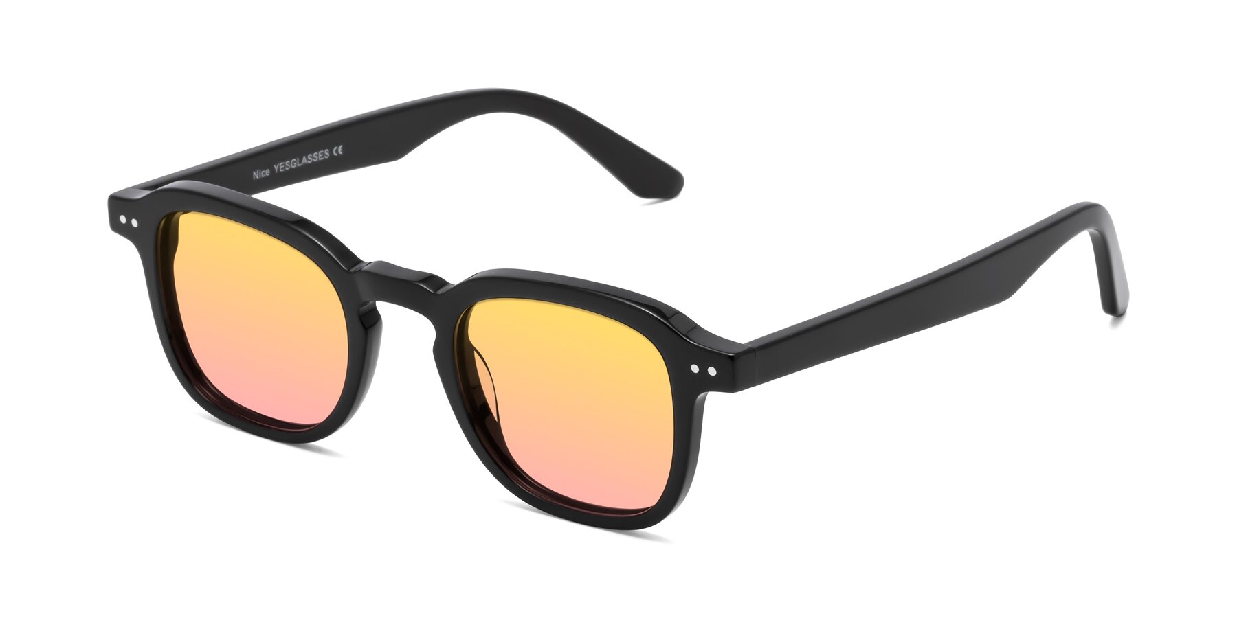 Angle of Nice in Black with Yellow / Pink Gradient Lenses