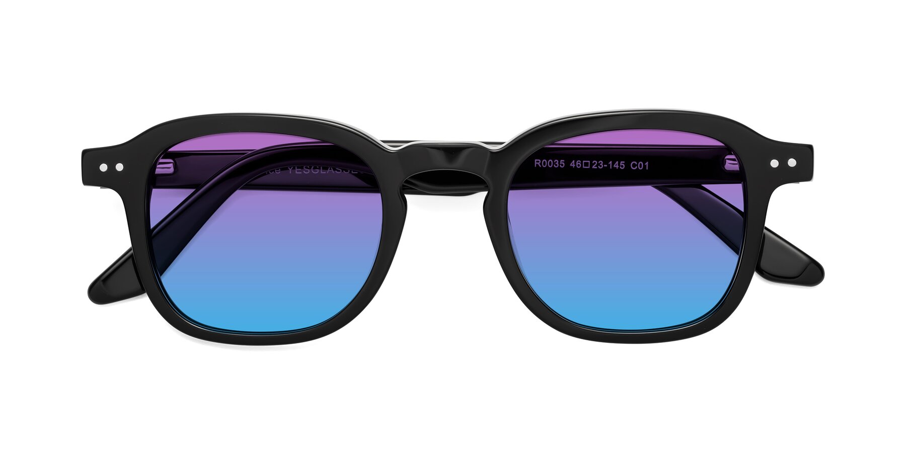 Folded Front of Nice in Black with Purple / Blue Gradient Lenses