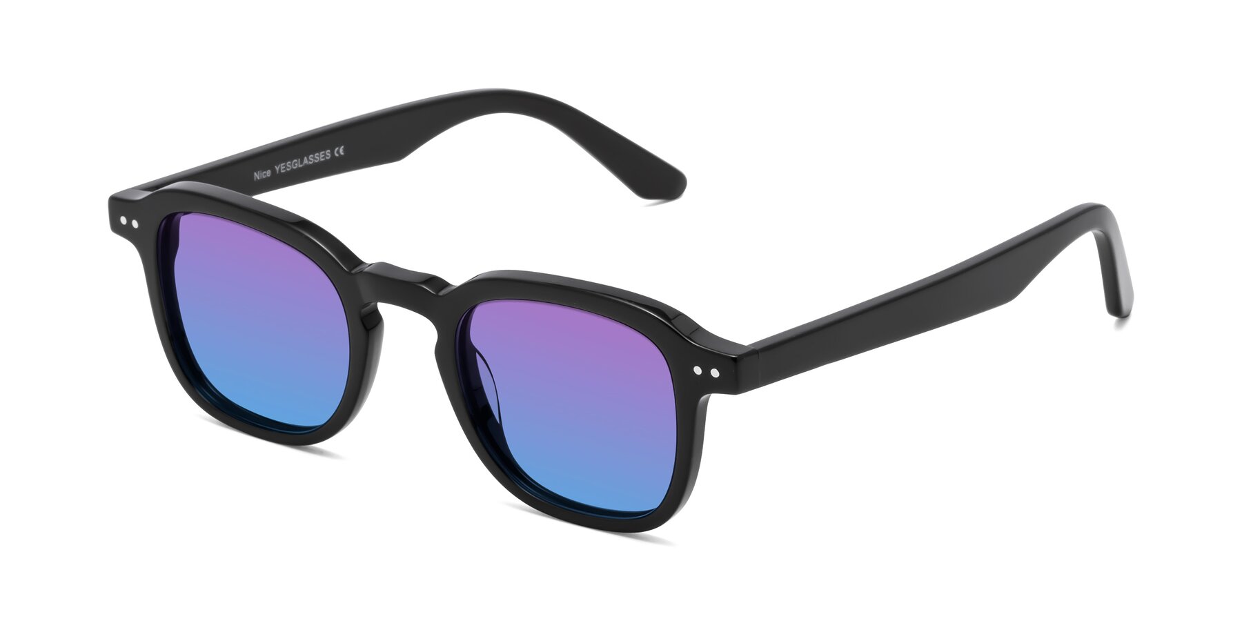 Angle of Nice in Black with Purple / Blue Gradient Lenses