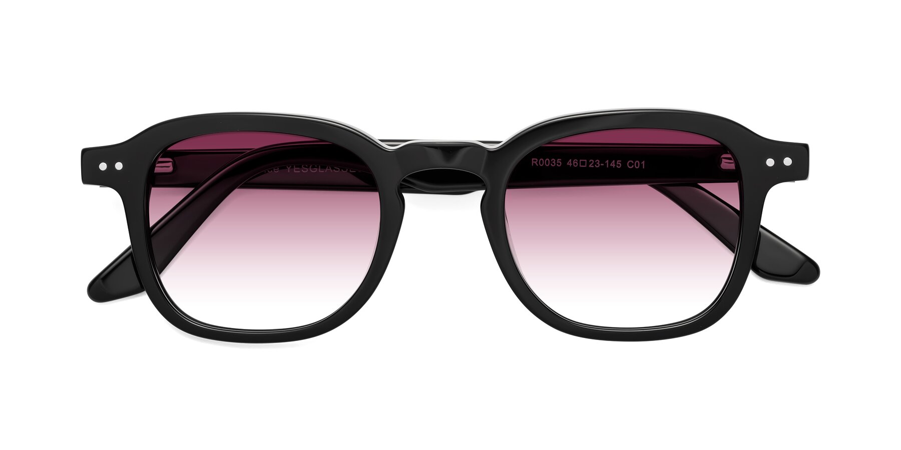 Folded Front of Nice in Black with Wine Gradient Lenses