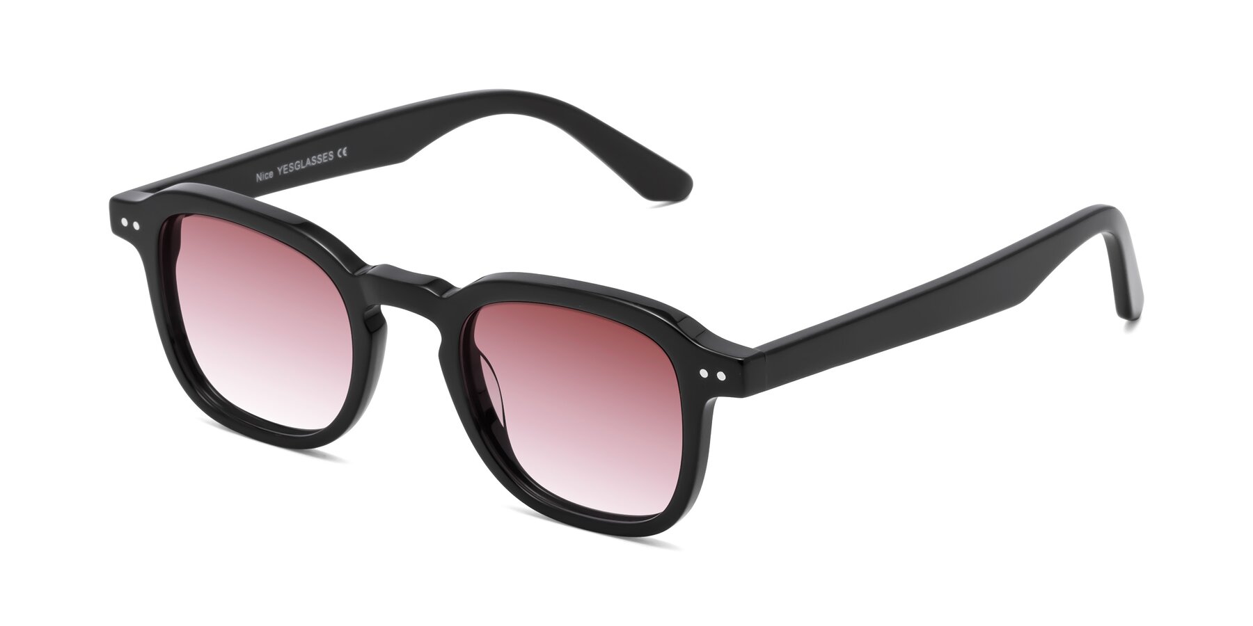 Angle of Nice in Black with Garnet Gradient Lenses