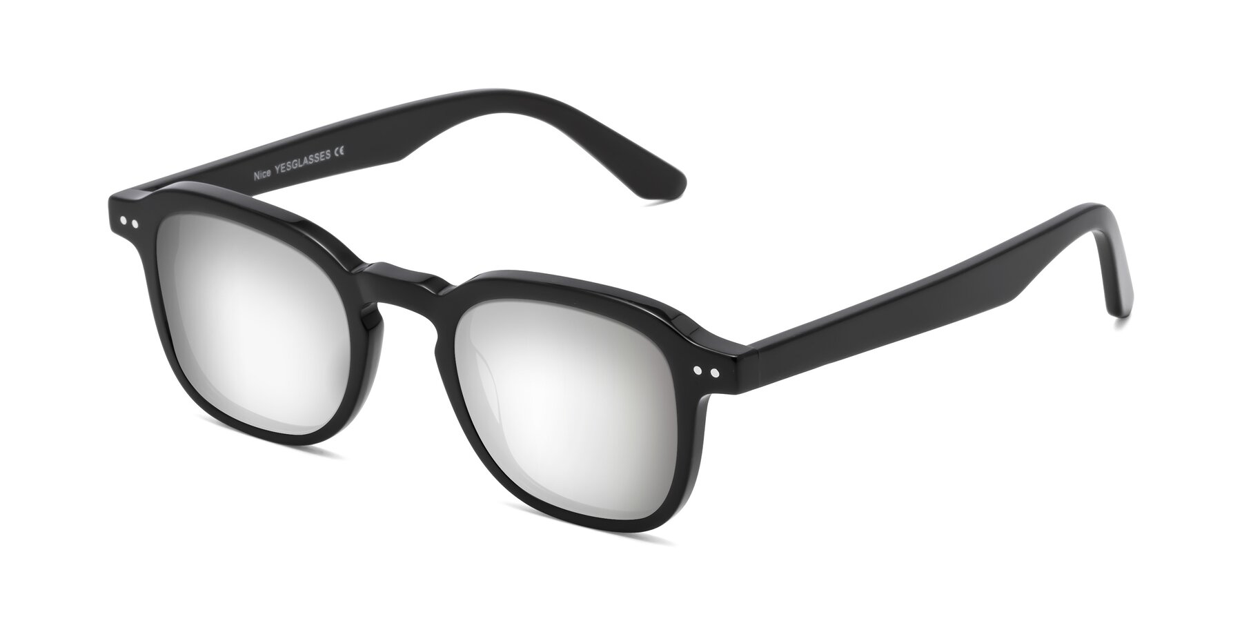 Angle of Nice in Black with Silver Mirrored Lenses