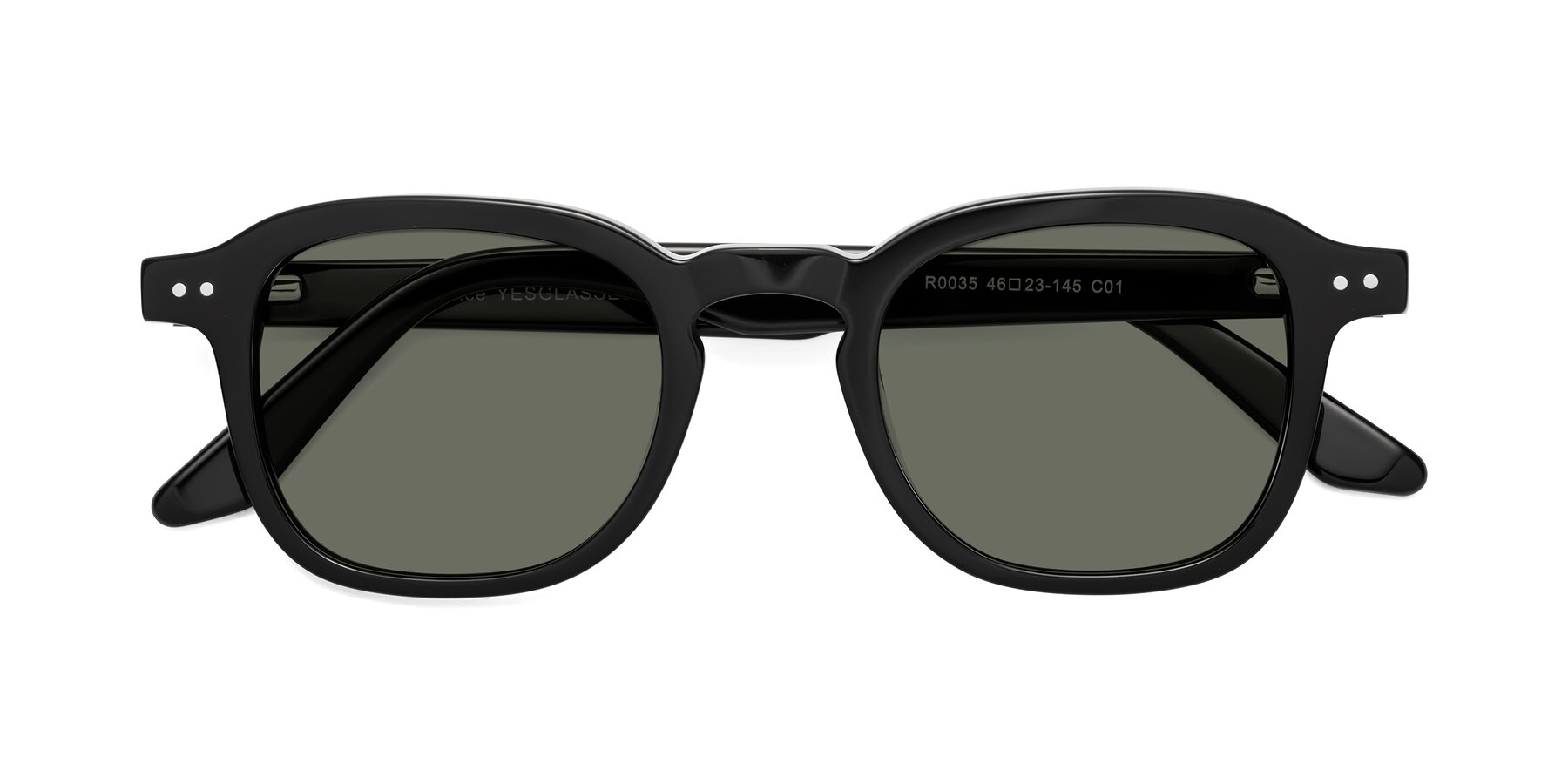 Folded Front of Nice in Black with Gray Polarized Lenses