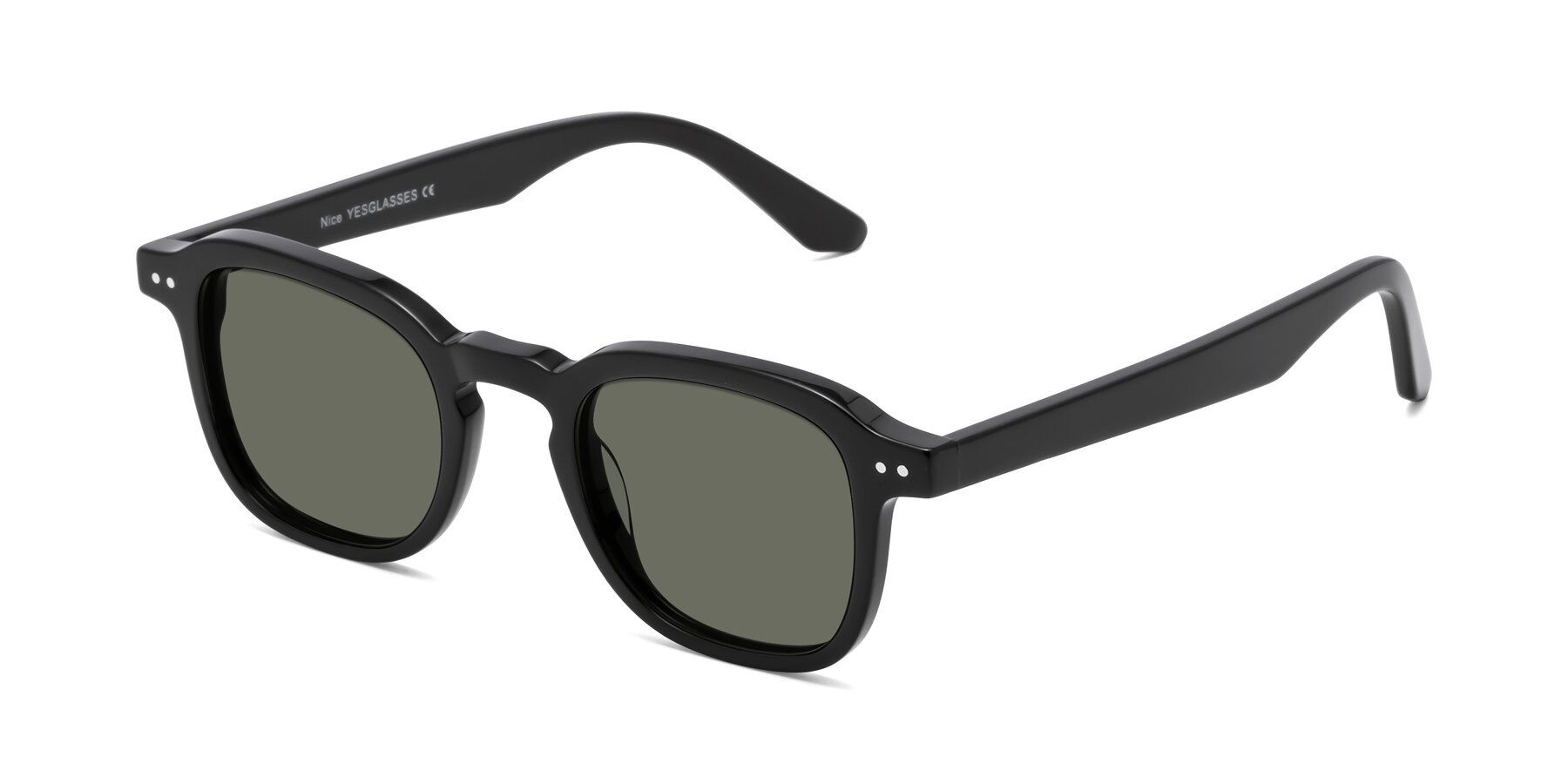 Angle of Nice in Black with Gray Polarized Lenses