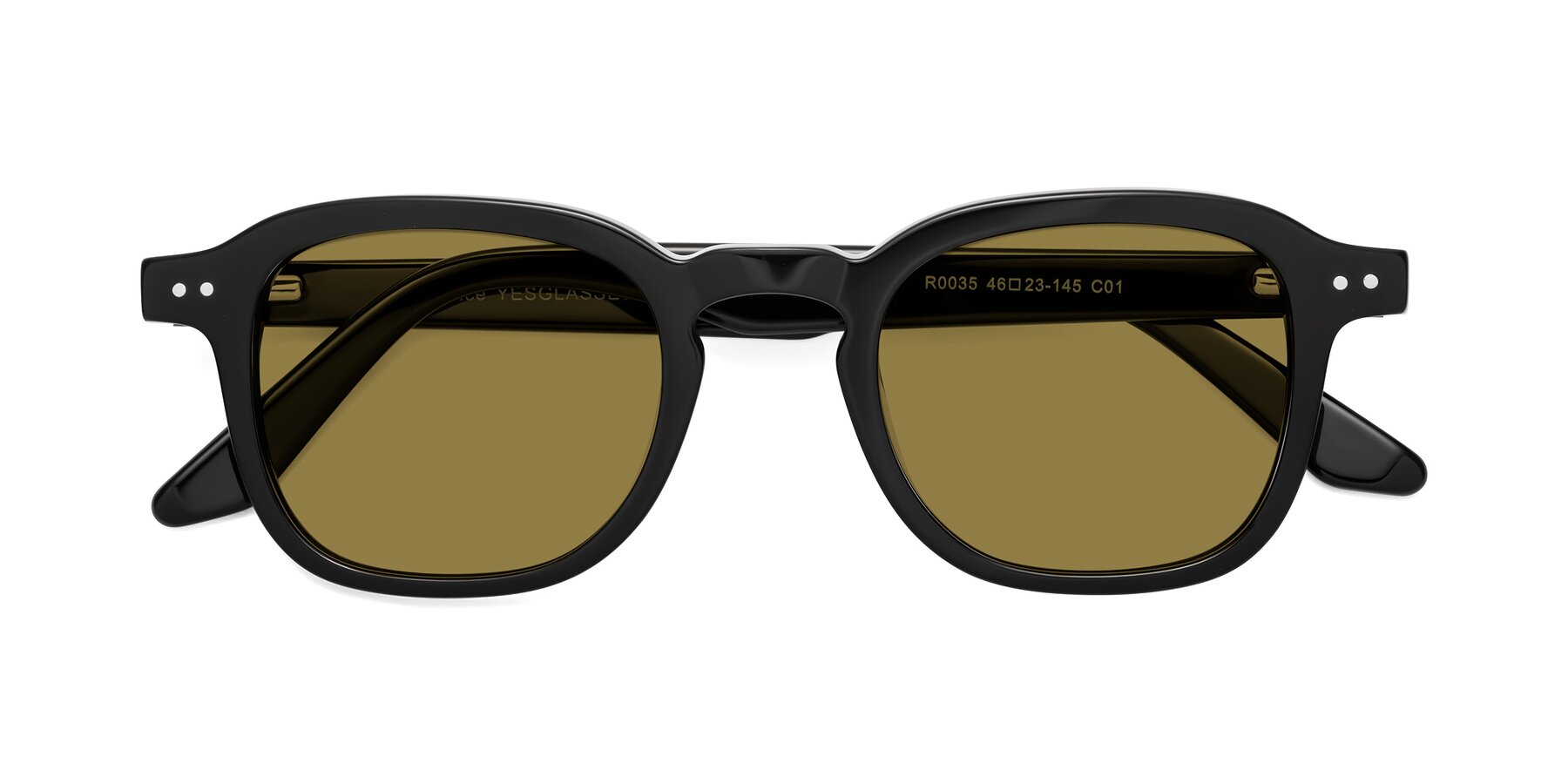 Folded Front of Nice in Black with Brown Polarized Lenses