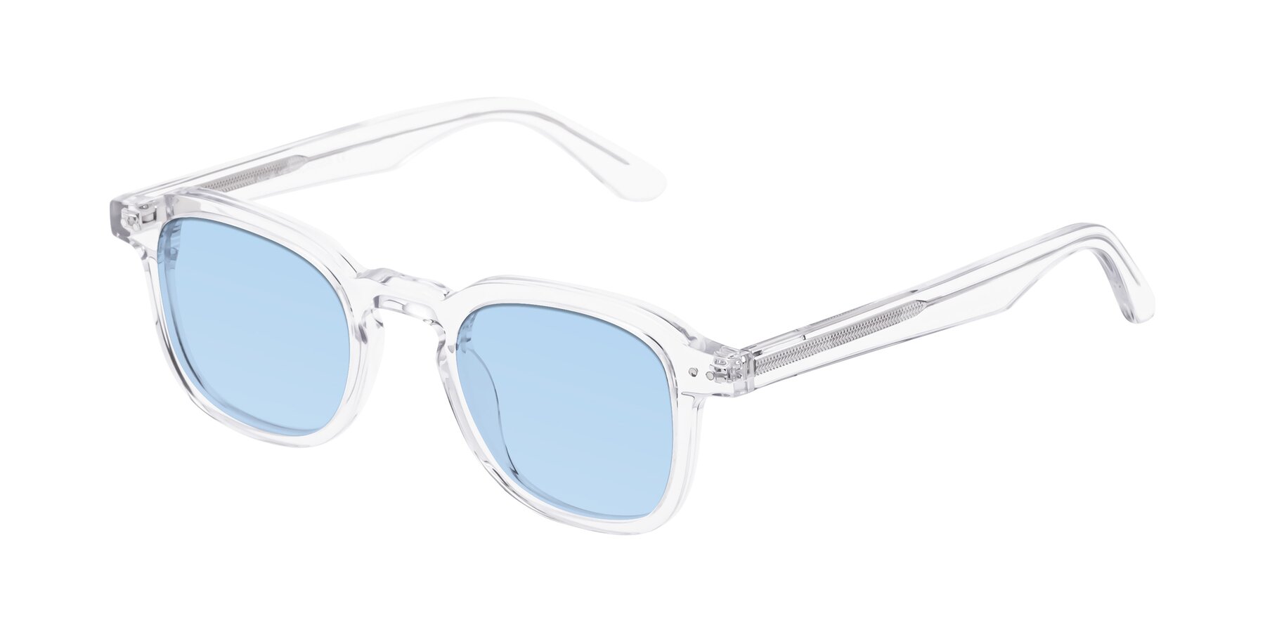 Angle of Nice in Clear with Light Blue Tinted Lenses